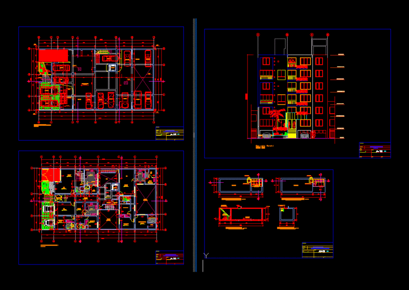 Multi Building DWG Plan for AutoCAD