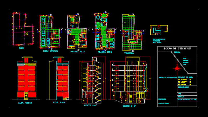 Multi Eificio DWG Section for AutoCAD