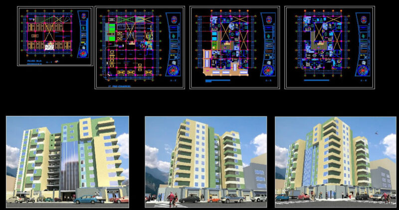 Multi Family Building DWG Block for AutoCAD