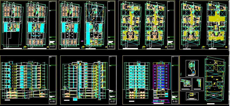 Multi Family Building DWG Section for AutoCAD