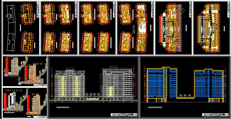 Multi Family Building DWG Section for AutoCAD