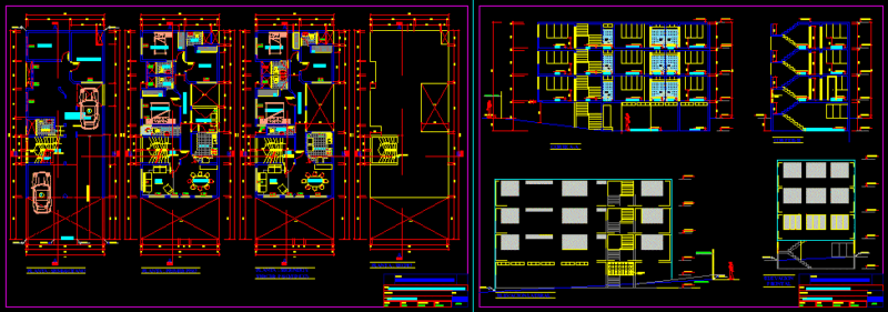 Multi Family Building Facade DWG Block for AutoCAD