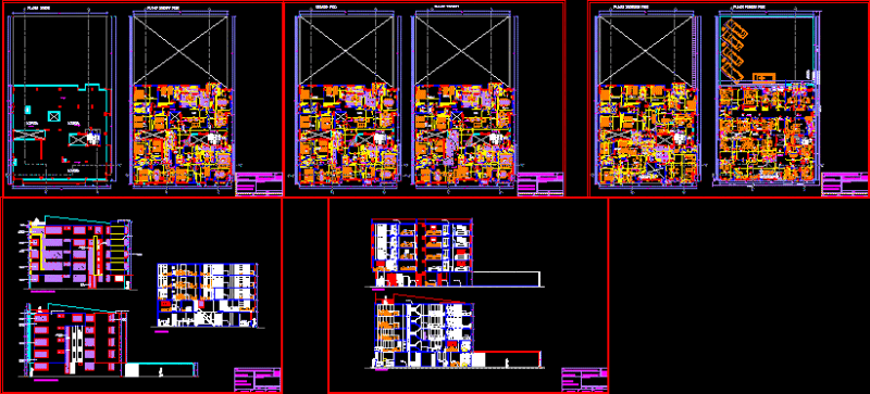 Multi Family DWG Block for AutoCAD