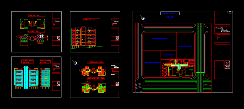 Multi-Family Home DWG Block for AutoCAD