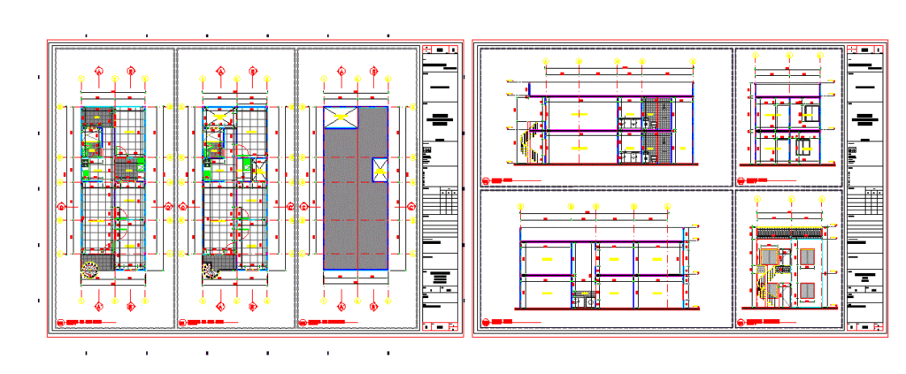 Multi-Family Home DWG Block for AutoCAD