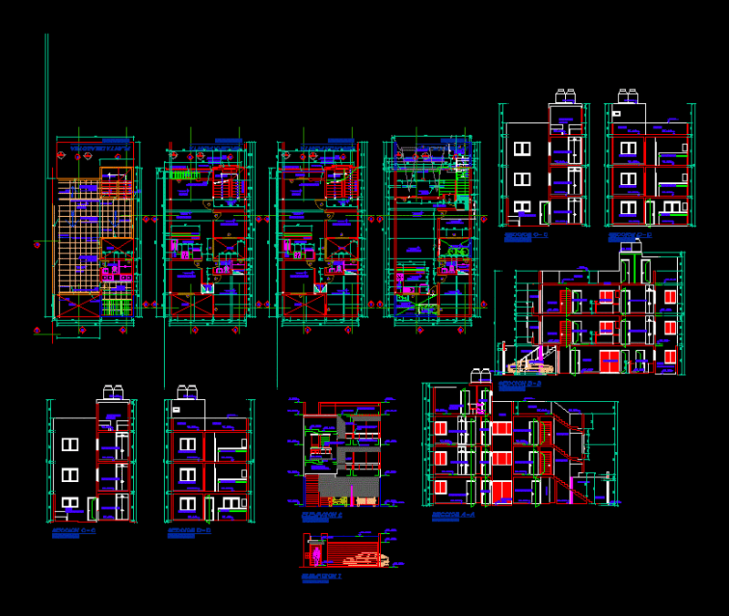 Multi-Family Home DWG Section for AutoCAD