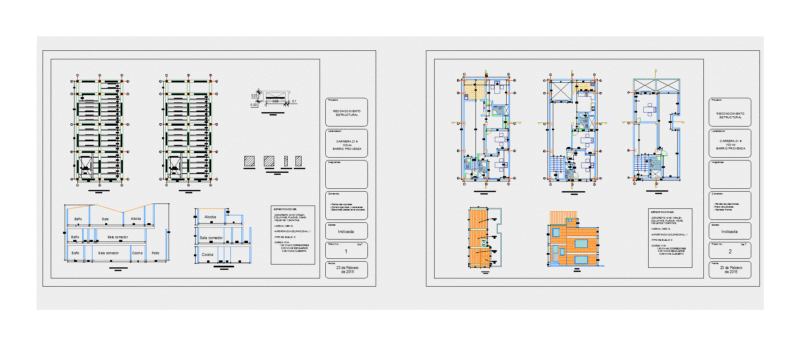 Multi Family House With 3 Flat Levels Arquitectonicos DWG Block for AutoCAD
