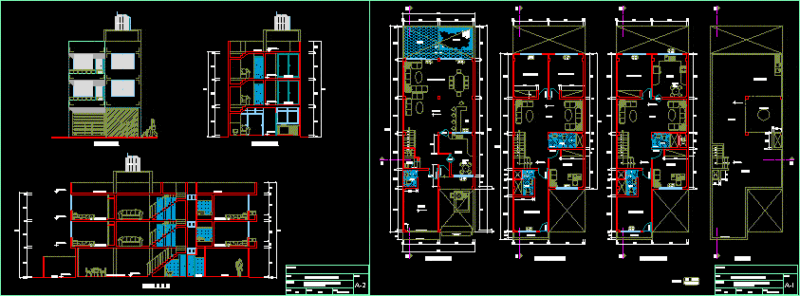 Multi Family Housing DWG Block for AutoCAD