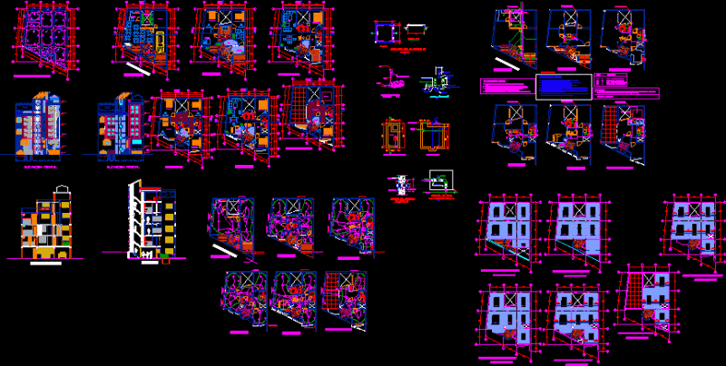 Multi Family Housing DWG Block for AutoCAD
