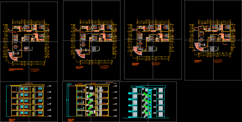 Multi-Family Housing DWG Section for AutoCAD