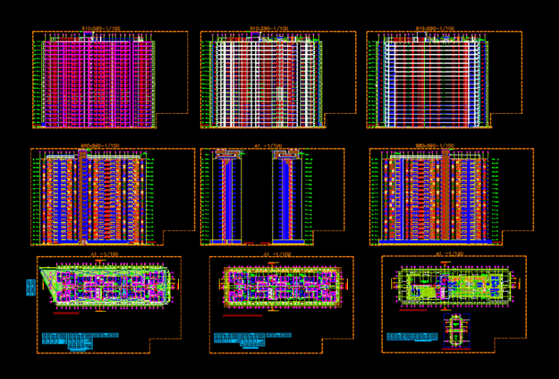 Multi Green Roof DWG Block for AutoCAD
