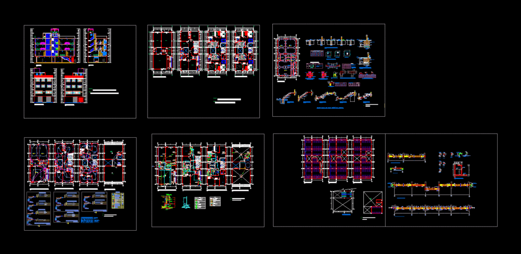 Multi Housing 3 Levels DWG Block for AutoCAD