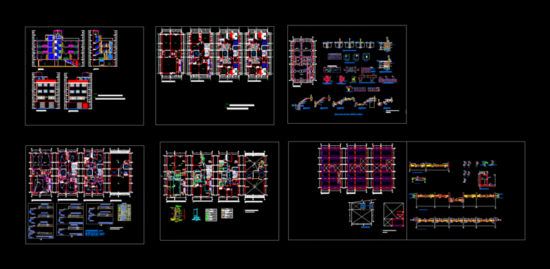 Multi Housing 3 Levels DWG Block for AutoCAD
