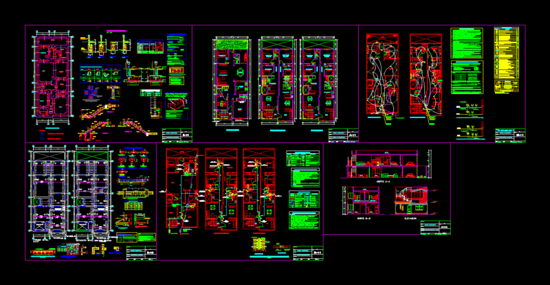 Multi Housing DWG Block for AutoCAD