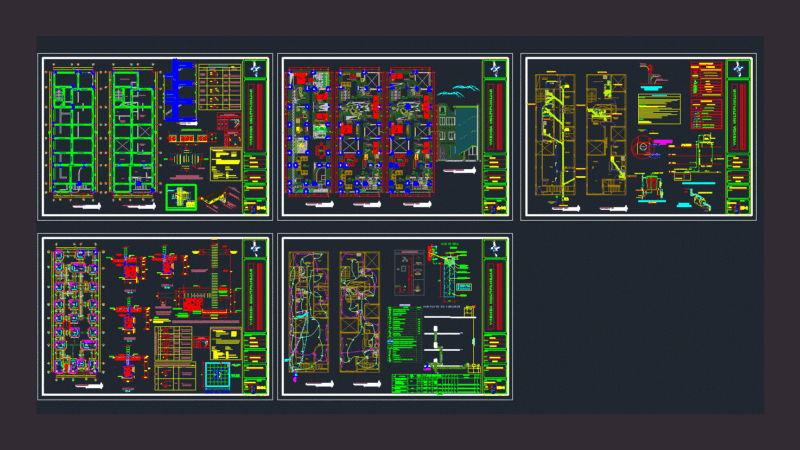 Multi Housing DWG Block for AutoCAD