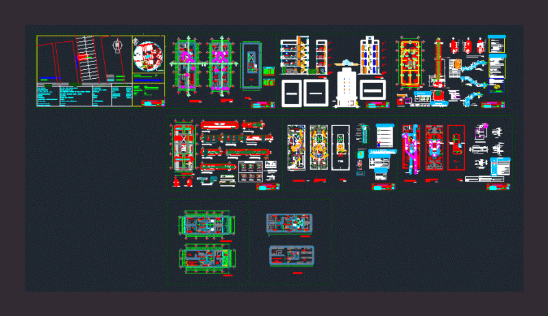 Multi Housing DWG Block for AutoCAD
