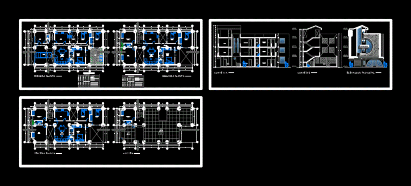 Multi Housing Housing DWG Block for AutoCAD