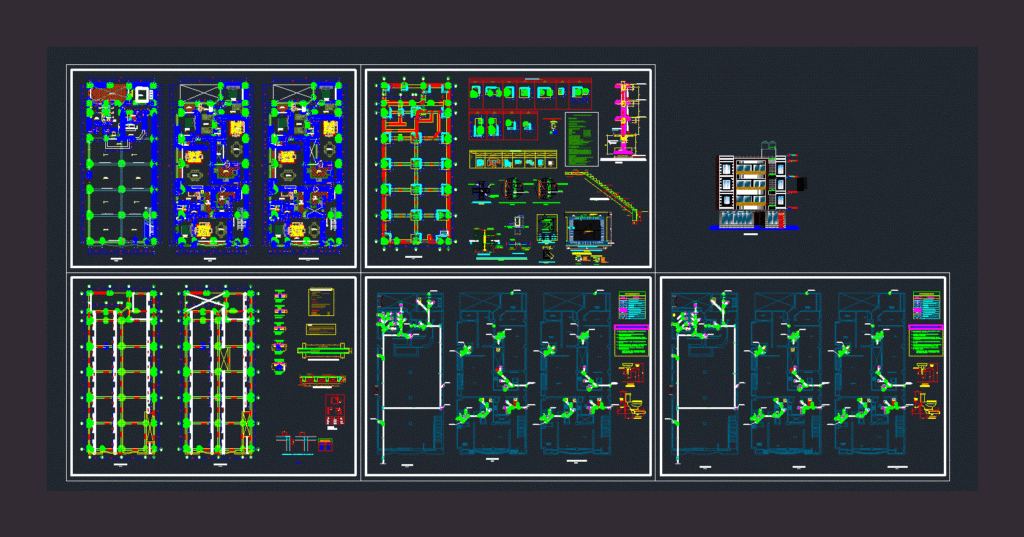 Multi Minidepartments DWG Full Project for AutoCAD