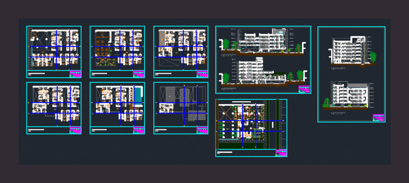 Multi North Slopes DWG Block for AutoCAD