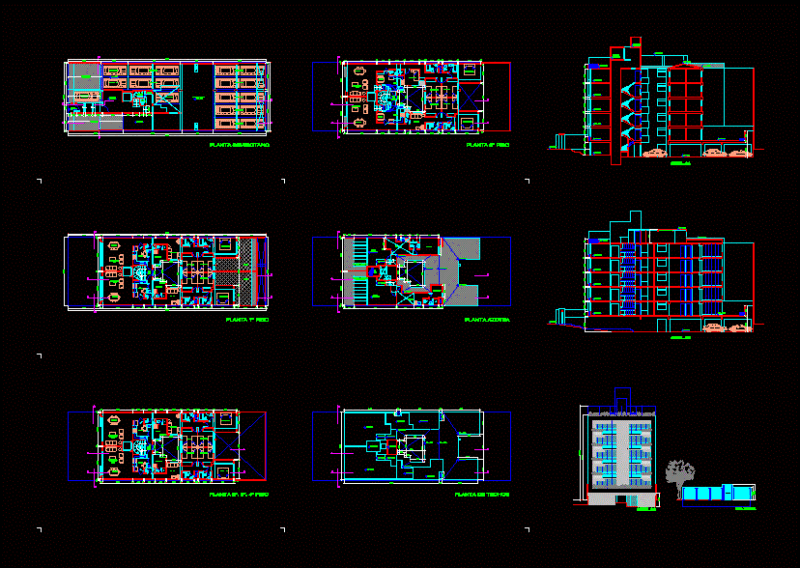 Multifamily 460m2 DWG Block for AutoCAD