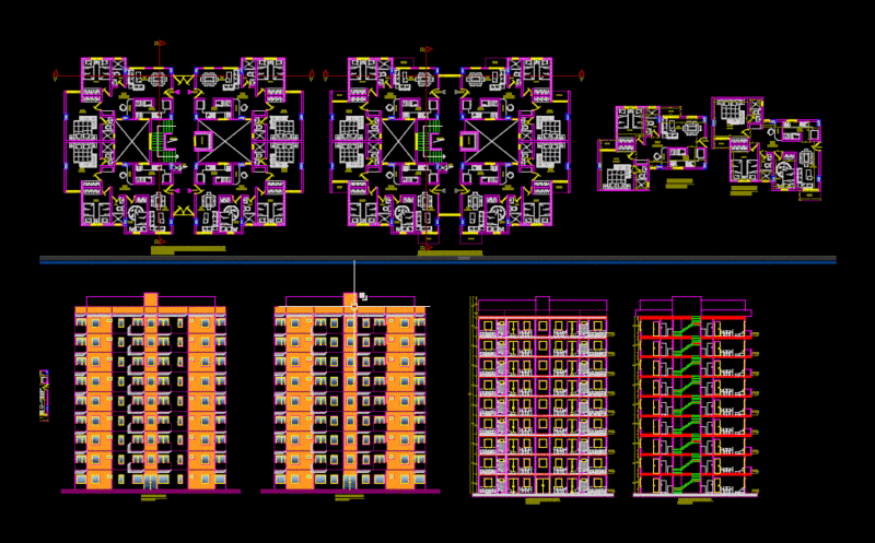 Multifamily Apartment Building DWG Block for AutoCAD