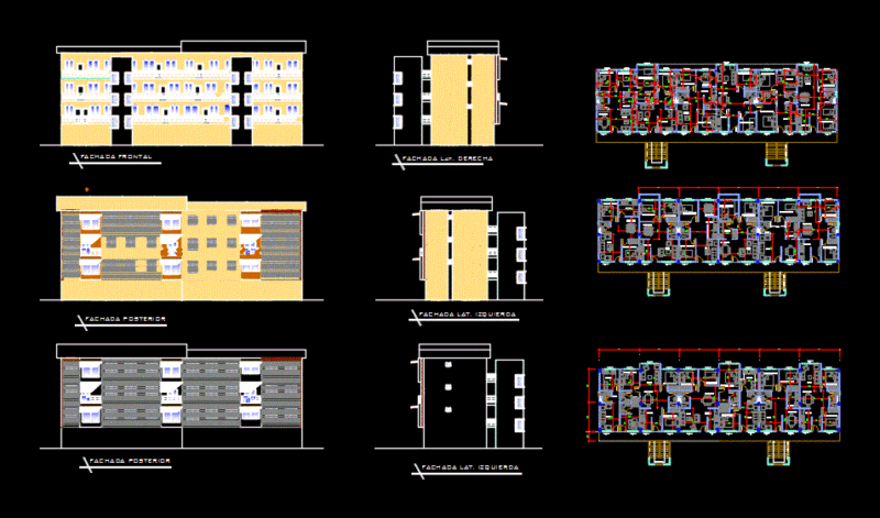 Multifamily Block DWG Block for AutoCAD