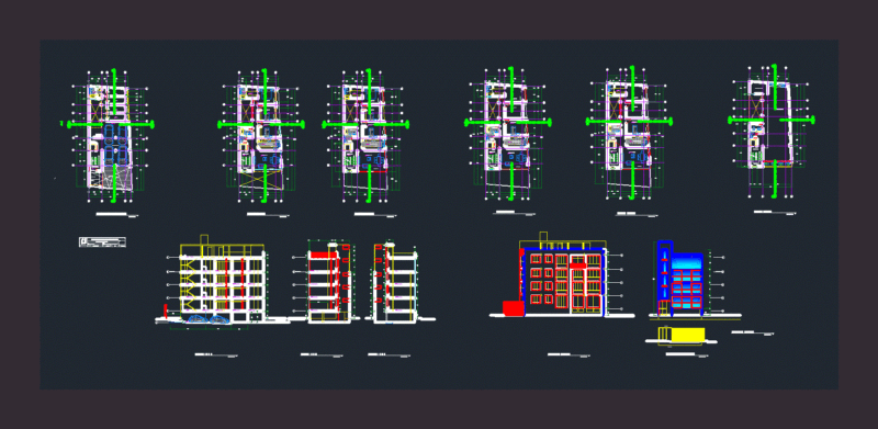 Multifamily Building 2D DWG Section for AutoCAD