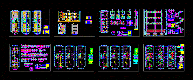 Multifamily Building 3 Levels DWG Detail for AutoCAD