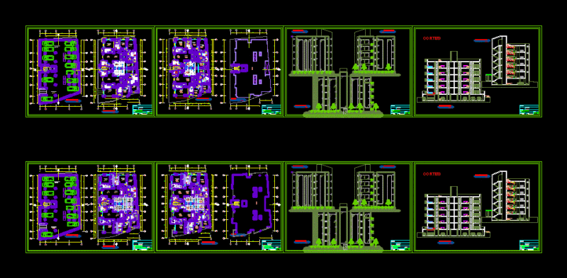 Multifamily Building 5 Levels DWG Section for AutoCAD