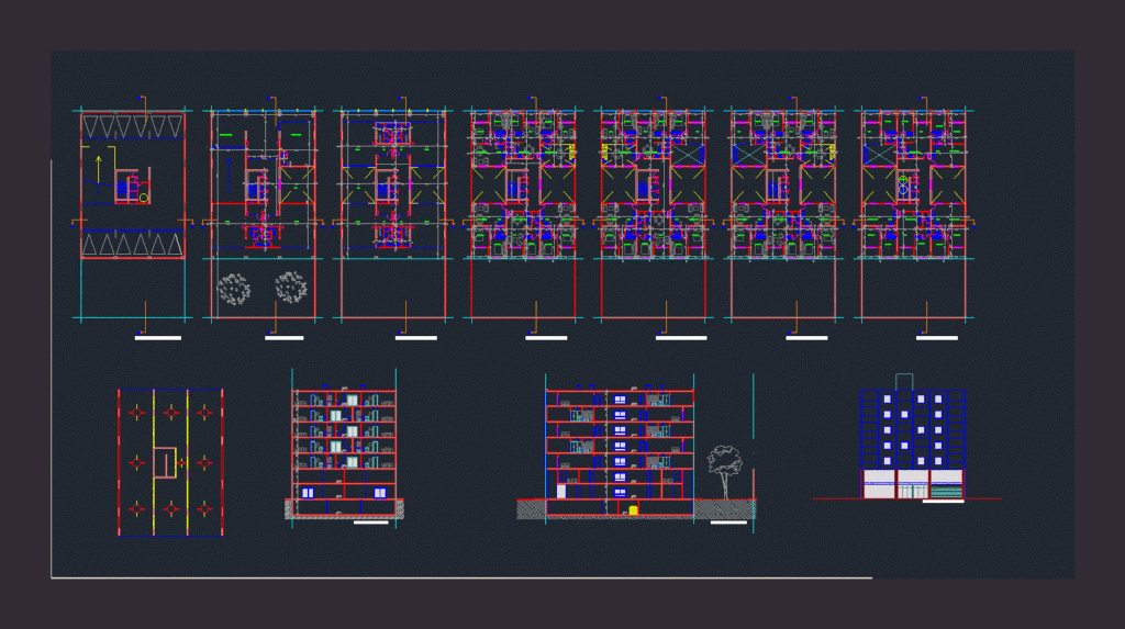 Multifamily Building – DWG Block for AutoCAD