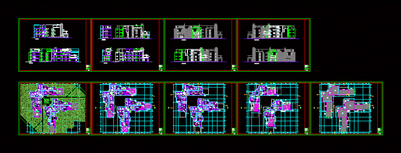 Multifamily Building Beach DWG Block for AutoCAD