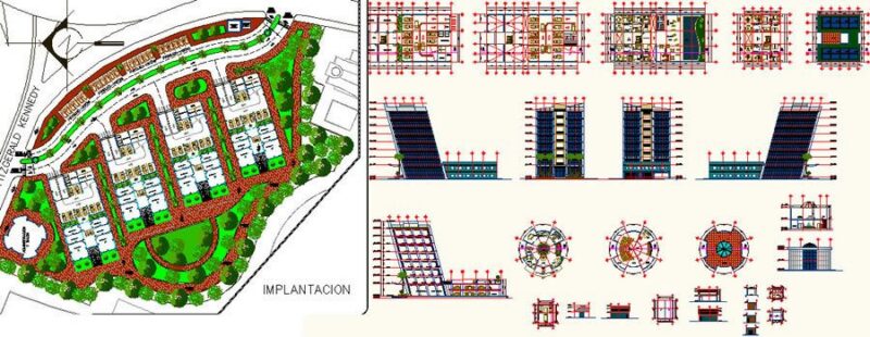 Multifamily Building DWG Block for AutoCAD
