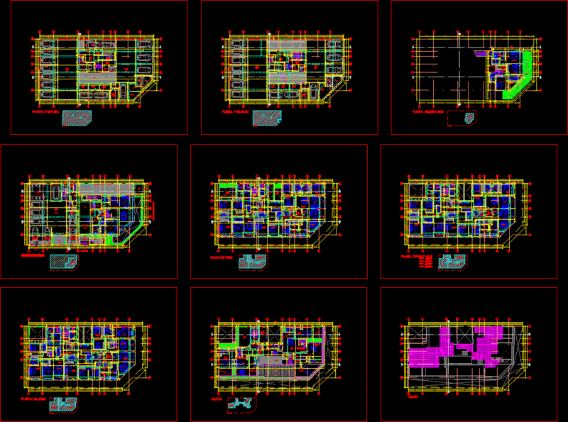 Multifamily Building DWG Block for AutoCAD