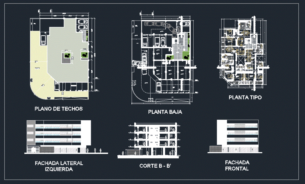 Multifamily Building DWG Block for AutoCAD