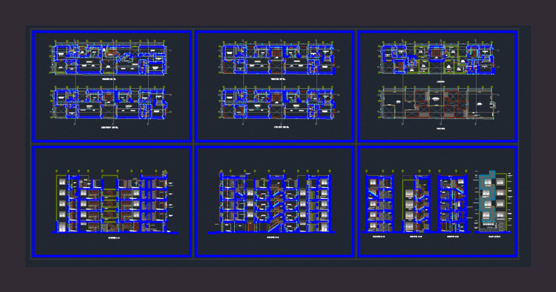 Multifamily Building DWG Block for AutoCAD