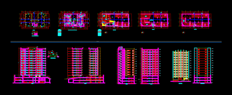 Multifamily Building DWG Block for AutoCAD
