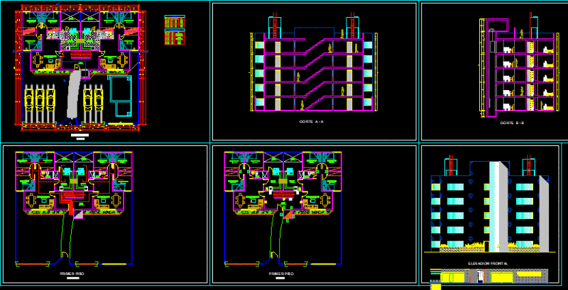 Multifamily Building DWG Block for AutoCAD