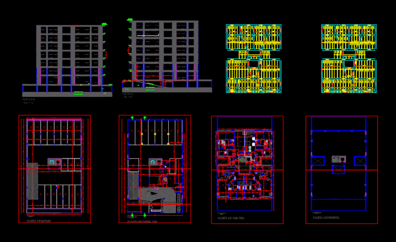Multifamily Building DWG Block for AutoCAD