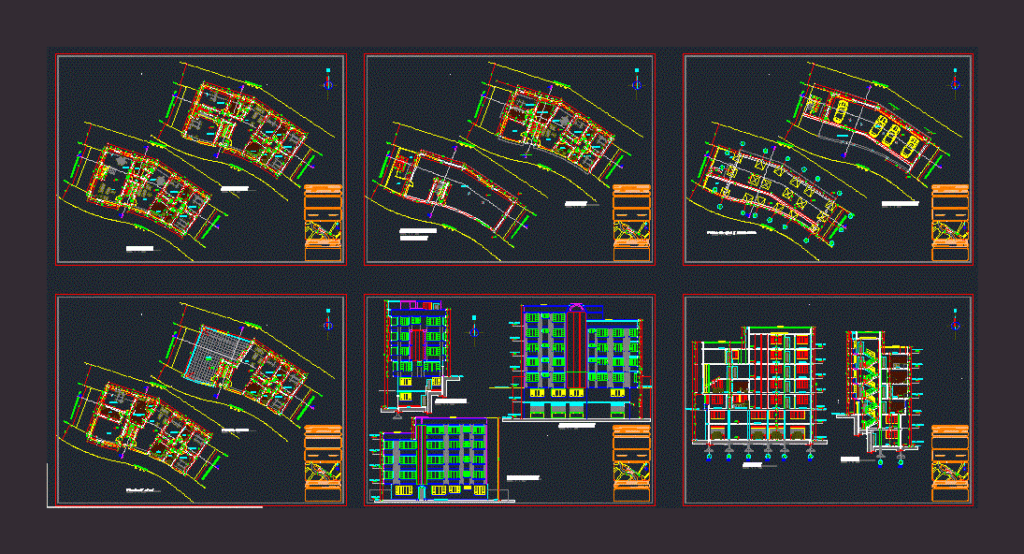 Multifamily Building DWG Block for AutoCAD