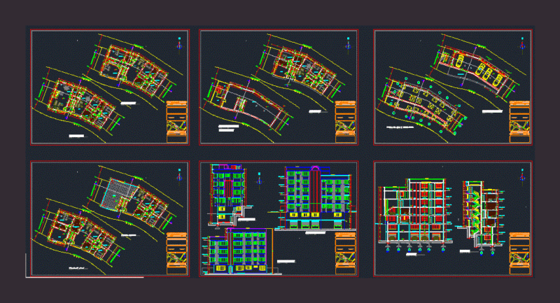 Multifamily Building DWG Block for AutoCAD