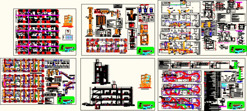 Multifamily Building DWG Block for AutoCAD