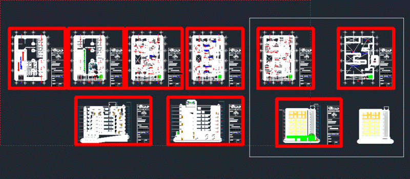 Multifamily Building DWG Elevation for AutoCAD