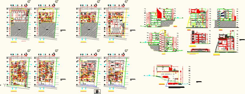 Multifamily Building DWG Full Project for AutoCAD