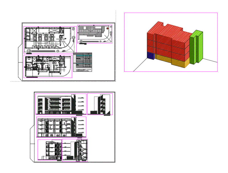 Multifamily Building DWG Full Project for AutoCAD
