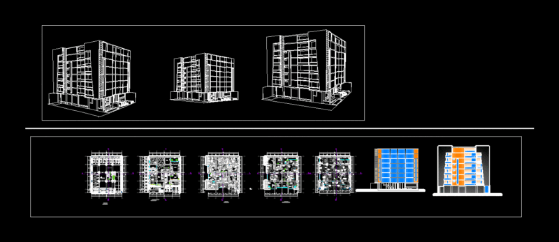 Multifamily Building DWG Plan for AutoCAD