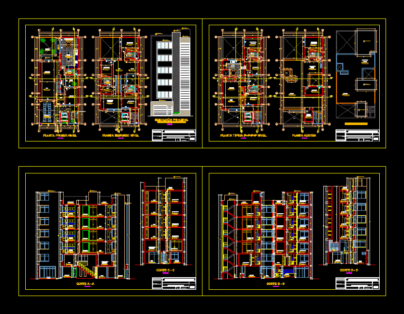 Multifamily Building DWG Section for AutoCAD