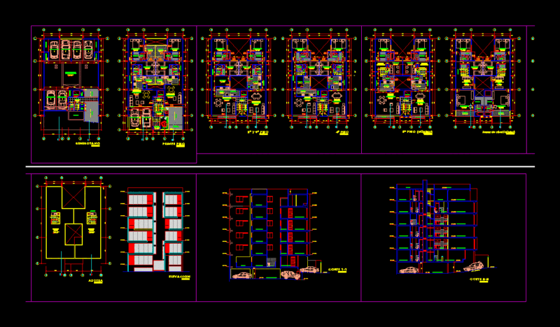 Multifamily Building DWG Section for AutoCAD