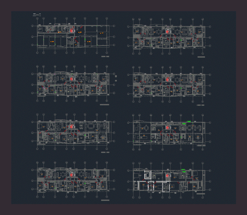 Multifamily Building Las Palmeras DWG Block for AutoCAD