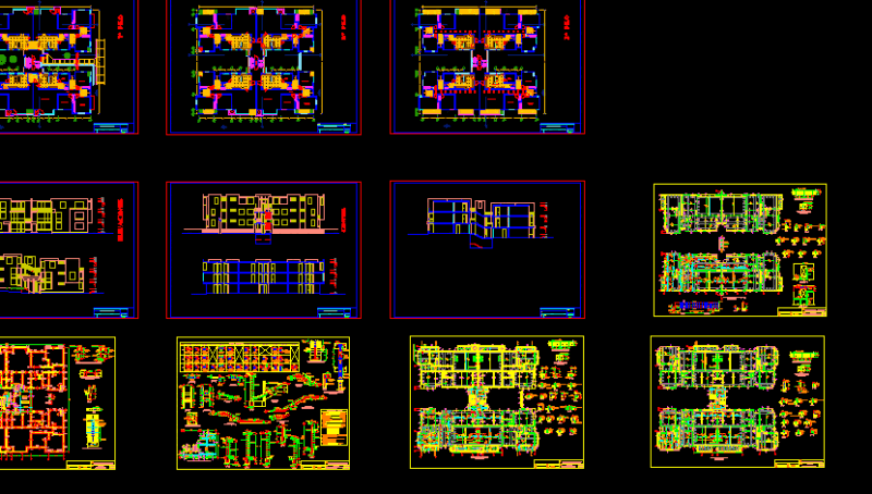 Multifamily Building Los Cipreses DWG Block for AutoCAD