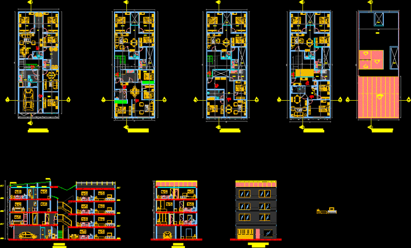 Multifamily Cut DWG Block for AutoCAD
